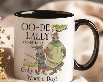 Robin Hood Oo-De-Lally Mug – Retro Disney Coffee Cup with Quote “Golly What a Day” – Classic Cartoon Gift for Disney Fans