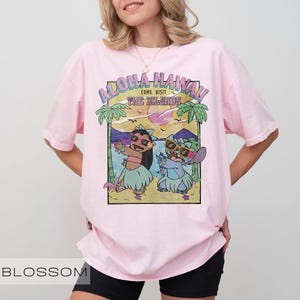 Shirt Aloha Hawaii Lilo and Stitch, Come Visit The Islands-T-shirt, retro Disney-vakantietop, vintage strandzomercadeau, Ohana-T-shirt familie-uitje afbeelding 6