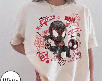 Camiseta de Miles Morales Spider-Verse Doodle, camiseta retro de superhéroe con grafiti, top con boceto de Into the Spider-Verse, increíble regalo para fans de Miles Morales