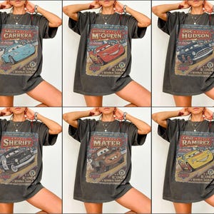 Vintage Radiator Springs Racing Shirt, Retro Lightning McQueen Custom Tee, Pixar Cars Winner Takes All Top, Disney Family Matching Gift image 1