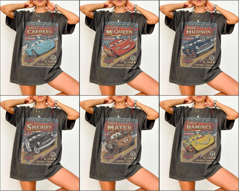 Vintage Radiator Springs Racing Shirt, Retro Lightning McQueen Custom Tee, Pixar Cars Winner Takes All Top, Disney Family Matching Gift image 1