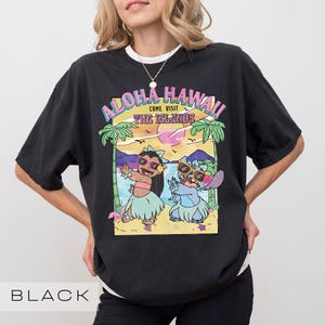 Shirt Aloha Hawaii Lilo and Stitch, Come Visit The Islands-T-shirt, retro Disney-vakantietop, vintage strandzomercadeau, Ohana-T-shirt familie-uitje afbeelding 4