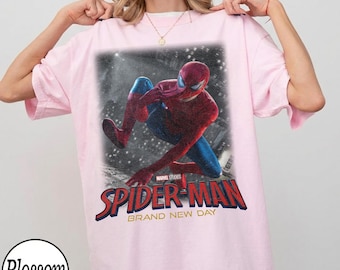 Vintage Spider-Man Brand New Day Shirt, Retro Superhero Movie Bootleg Tee, Urban Spiderman Action Graphic Top, Amazing Peter Parker Fan Gift