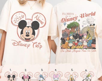 Custom Name Disney World 2026 Shirt, Double Sided Disney Family Trip Tee,Personalize Florida Disney Trip Outfit, Most Magical Place On Earth