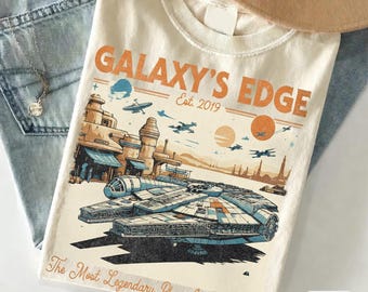 Star Wars Galaxy's Edge Shirt, Millennium Falcon Travel Tee, Disney Hollywood Studios Vacation Top, Retro Star Wars Land Souvenir Shirt