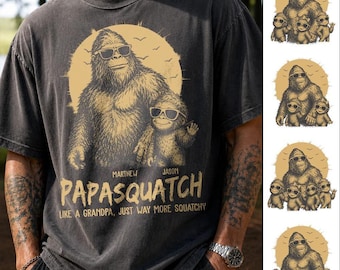 Personalized Papasquatch Shirt, Like A Grandpa Just Way More Squatchy T-Shirt, Funny Papa Birthday Gift, Cool Grandpa Bigfoot Tee, Dad Gift