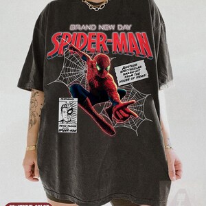Vintage Spider-Man Brand New Day Shirt, Retro Superhero Movie Bootleg Tee, Amazing Spiderman Comic Art Top, Peter Parker Marvel Fan Gift afbeelding 2