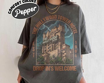 Hollywood Tower Hotel Shirt, Tower of Terror Disney Tee, Drop Ins Welcome Top, Retro Hollywood Studios Gift, Vintage Est 1994 Graphic Shirt