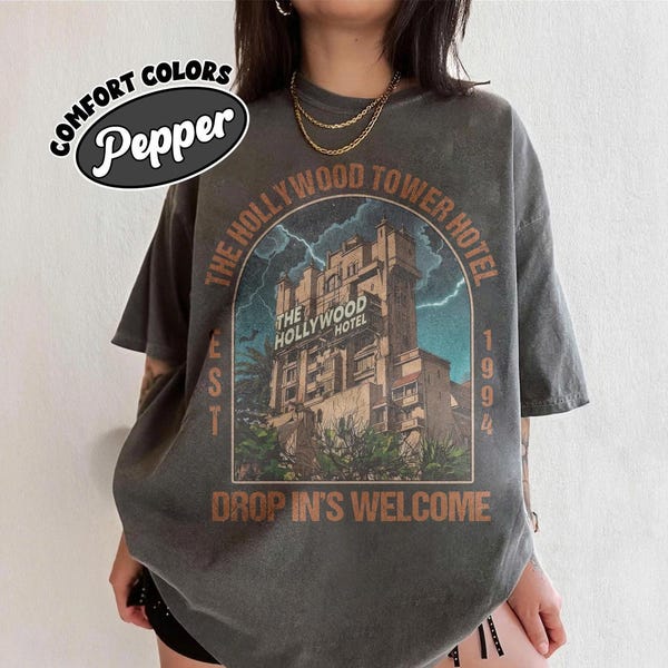 Hollywood Tower Hotel Shirt, Tower of Terror Disney Tee, Drop Ins Welcome Top, Retro Hollywood Studios Gift, Vintage Est 1994 Graphic Shirt