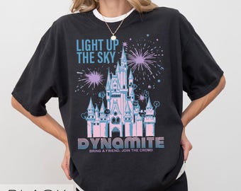 Light Up The Sky Dynamite Shirt, BT21 Castle Fireworks Tee, Kpop Magic Kingdom Top, Retro Bangtan Boys Gift, Vintage Purple Galaxy Fan Shirt