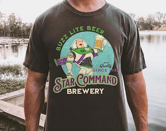 Funny Buzz Lite Beer Tee, Retro Star Command Brewery Shirt, Vintage Toy Story Parody Top, Beer Lover Gift, Star Command Beer Graphic Tee