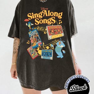 Vintage Disney Sing-Along Songs Shirt, Retro 90s Disney VHS Tape Tee, Disneyland Fun Nostalgia Graphic Top, Classic Disney Music Fan Gift
