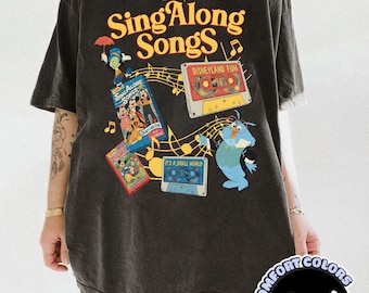 Vintage Disney Sing-Along Songs Shirt, Retro 90s Disney VHS Tape Tee, Disneyland Fun Nostalgia Graphic Top, Classic Disney Music Fan Gift