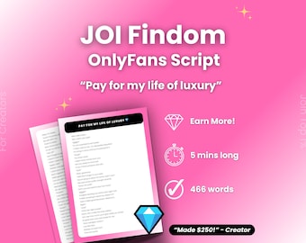 OnlyFans JOI Script: Zahl für mein Leben voller Luxus (466 Wörter)