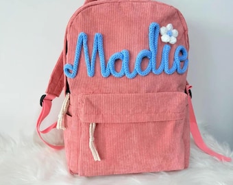 Mochila infantil personalizada con nombre bordado, mochila escolar personalizada, regalo hecho a mano, regalo de cumpleaños para niñas.