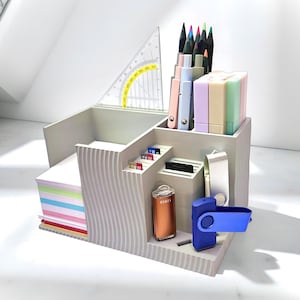 Bureau organizer | Penhouder | USB/SD-kaartslot | Set vierkant vak | To-do sjabloon | Thuiskantoor cadeau | Afstudeercadeau | 3D printen