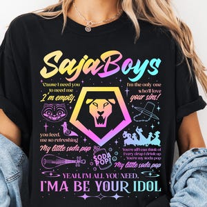 Saja Boys Boy Band Shirt, Kpop Demon Hunters T Shirt, Bootleg Retro Movie Shirt, Demon Hunters Merch Shirt, Kpop Saja Boys Gift