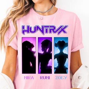 Huntrix Girls Shirt, Kpop Demon Hunters T-shirt, Vintage Huntrix Shirt, Huntrix Fan Shirt Gift, Rumi Zoey Mira Graphic Shirt, Kpop Huntrix