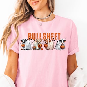Bull Sheet Shirt, Halloween Ghost Cow Shirt, Spooky Cow Shirt, Halloween Gift, Funny Halloween Shirt, Spooky Season Shirt