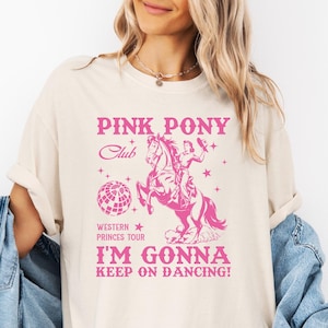 Comfort Pink Pony Club Shirt, Midwest Princess Tour, Sapphic Lesbian Pride Music Shirt, Keep On Dancing, WLW Pride Music Tee