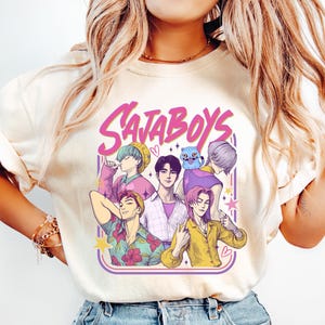 Saja Boys Boy Band Shirt, Kpop Demon Hunters Movie Shirt, Bootleg Retro Movie Shirt, Demon Hunters Merch Shirt, Kpop Saja Boys Shirt