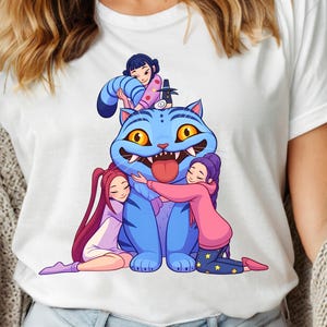 Kpop Demon Hunters Tiger Hug Shirt, Derpy the Tiger And Bird Demon Hunter Tiger Shirt, Hunters Tiger Fan, Animal Shirt, Kpop Movie Fan Gift