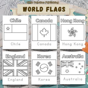 50 drapeaux du monde entier à colorier : activité éducative à colorier pour les enfants : 50 drapeaux de pays différents