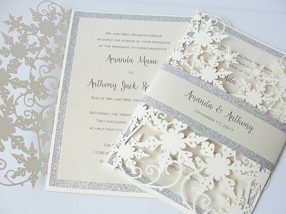 Winter Wedding Invitations Snowflake 9