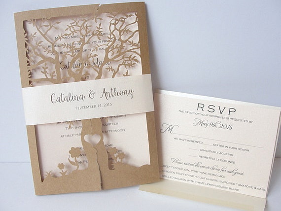 Fall Wedding Invitation Tree Wedding Invite Rustic Wedding Etsy