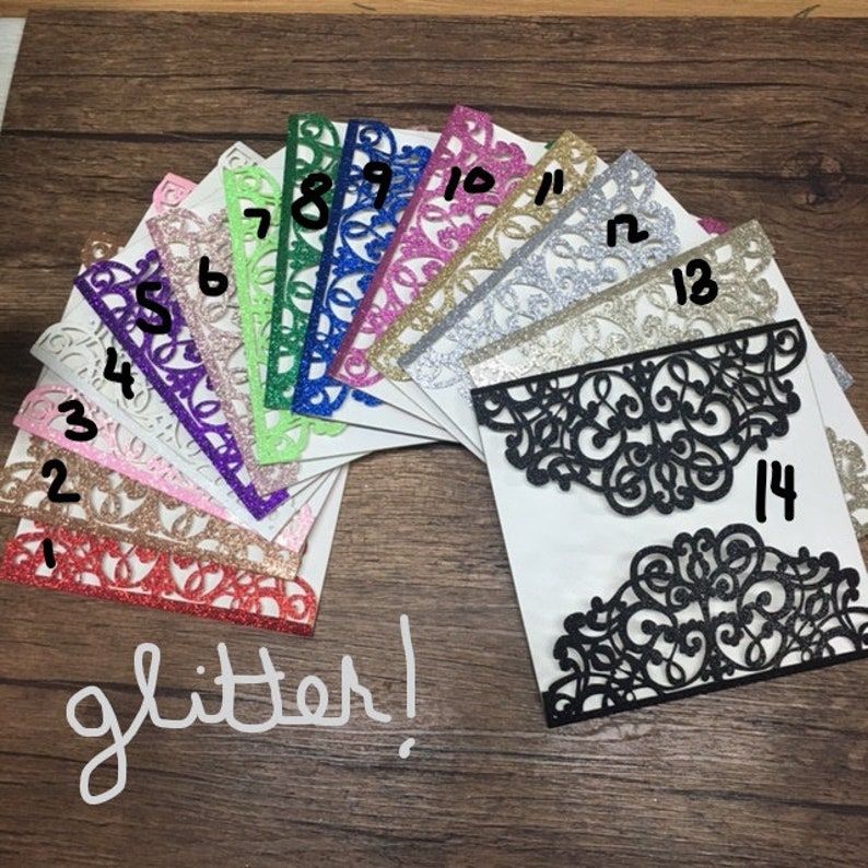 Laser Cut Cardstock Color Swatches Wedding Invites Wedding Etsy