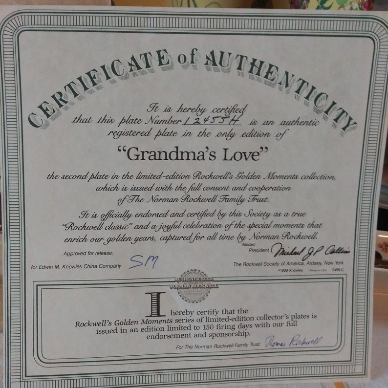 Knowles China Collectors Plate Grandma/'s Love