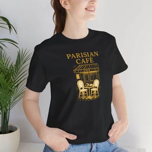 Parisian Café Shirt - Vintage French Coffee Lover Tee for Women Men - Cute Paris Streetwear T-Shirt - City Travel Gift for Espresso Fans