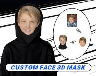 Custom spoofmasker, gepersonaliseerde 3D-print foto op ralistisch masker bandana, custom cosplay portretmasker prestatiemasker