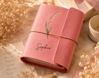 Personalized Traveler's Notebook, Custom Name Leather Journal, Refillable Trifold Notebook Cover, A5 A6 A7 TN Gift for Her