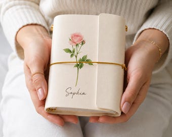 Personalized Traveler's Notebook, Custom Name Leather Journal, Refillable Trifold Notebook Cover, A5 A6 A7 TN Gift for Her