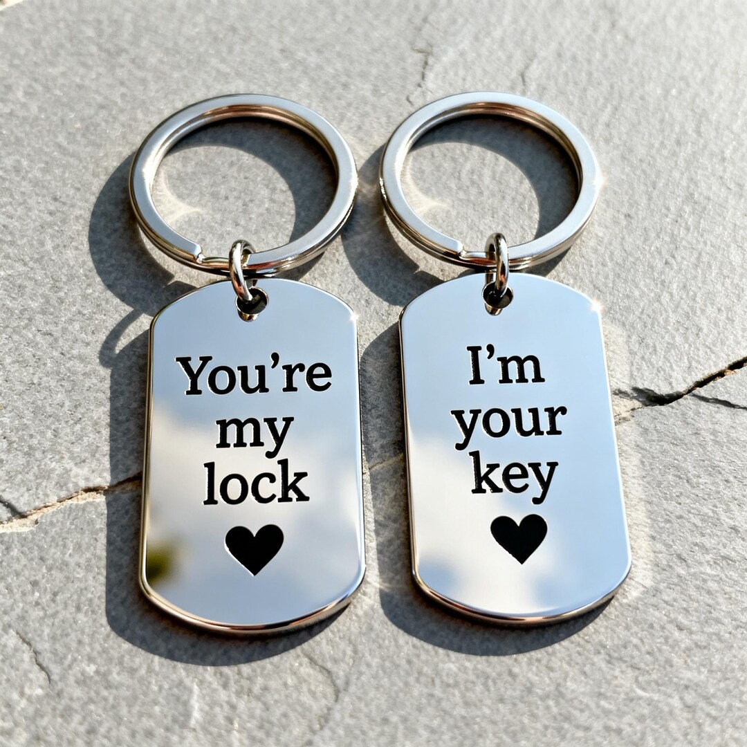 Keychain With Lock Feature Personalized Lock and Key Couple Photo Keychains | Custom Message ...