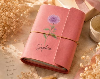 Personalized Traveler's Notebook, Custom Name Leather Journal, Refillable Trifold Notebook Cover, A5 A6 A7 TN Gift for Her