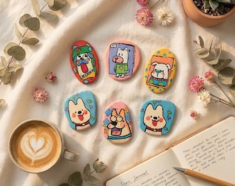 Lámpara de arcilla hecha a mano con imán, decoración de animales para nevera, luz nocturna con forma de cachorro y caballo, regalo único para amantes de las mascotas, accesorio estético para la cocina.