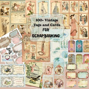 Vintage Printable Tags: 100+ Antique Labels, Tickets (Digital Download)