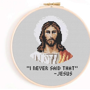 Jesus Christ Cross Stitch Pattern: Modern Christian Embroidery (PDF Download