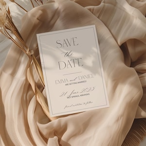 Minimalist Wedding Invitation Template | Wedding Invite Suite, Wedding Bundle, Canva Template, Wedding Invite Template, Minimalist Invite
