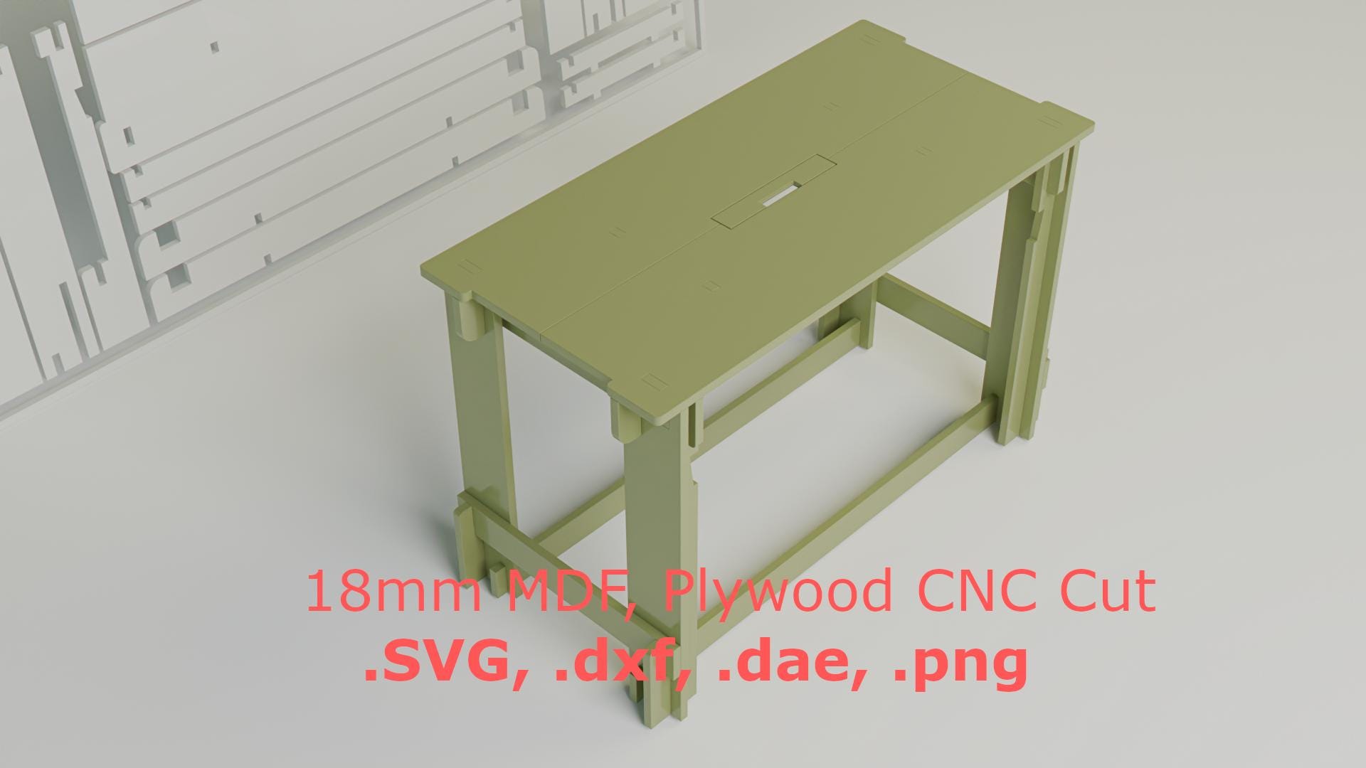 CNC Table DXF File – Flat Pack Furniture – Digital Woodworking Plan - Etsy