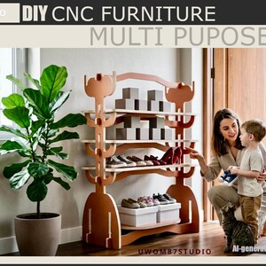 CNC Plywood Ant Shelf – Modular Multipurpose Wooden Storage