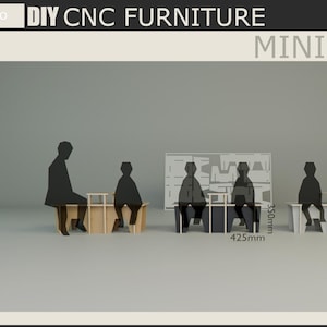 Mini Bank mit Tisch - CNC Sperrholz Kindersitz für Spiel & Familienzeit