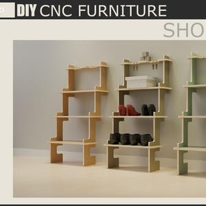 Narrow Shoe Rack DXF File for Laser Cut