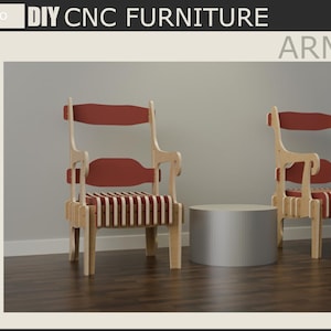 Classic Modern Armchair – CNC Plywood Lounge Chair for Stylish Living Spaces