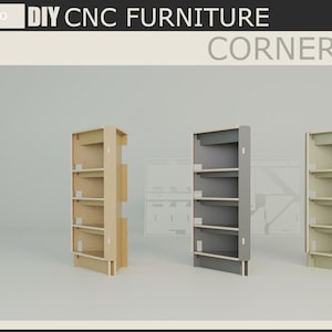 Corner Shelf CNC Cut – Modern Plywood Wall Storage – Minimalist Wooden Shelf for Home or Office Decor