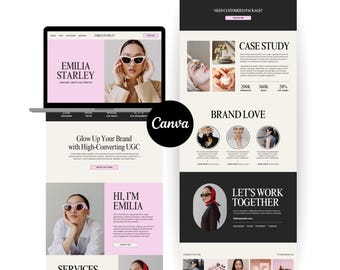 UGC Website Template, Ugc Portfolio Template, Ugc Canva Template, Ugc Website Canva, Canva Website Template for Ugc Creator, Ugc Template