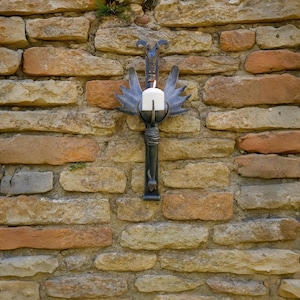 Iron Candle Sconce Gothic Wall Sconce Hand Forged Iron Candle Holder Medieval Style Decor Gift for Fantasy Lover Gothic Candle Holder