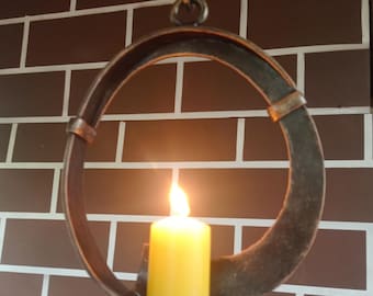 Handmade Metal Candlestick: Rustic Iron Candle Holder, Black Decor Gift